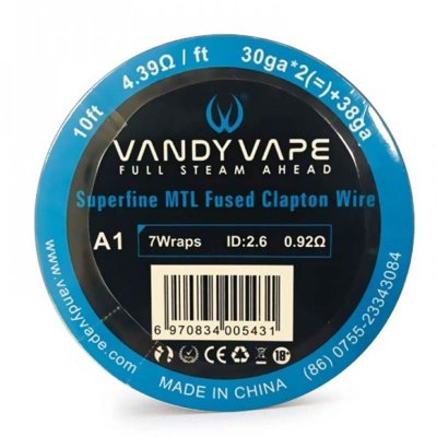 vandy vape συρμα superfine mtl fused clapton kanthal 30ga