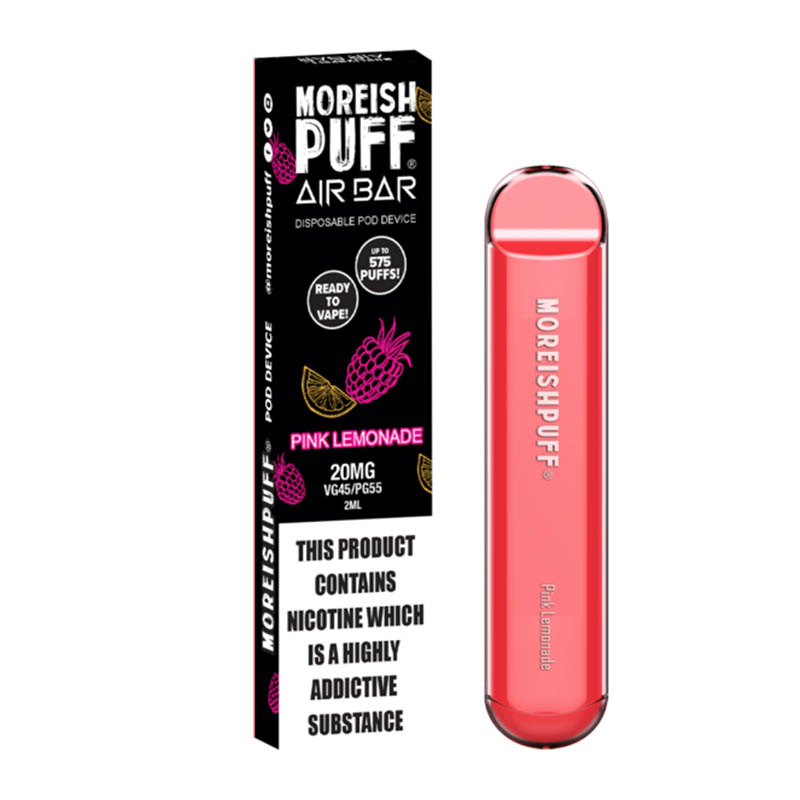 moreish puff air bar ηλεκτρονικο μιας χρησης pink lemonade