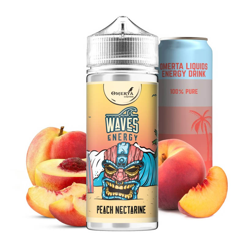 omerta waves energy peach nectarine flavorshot 120ml