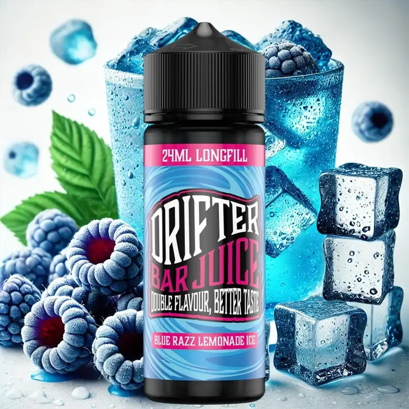 drifter bar juice blue razz lemonade ice flavorshot 120ml