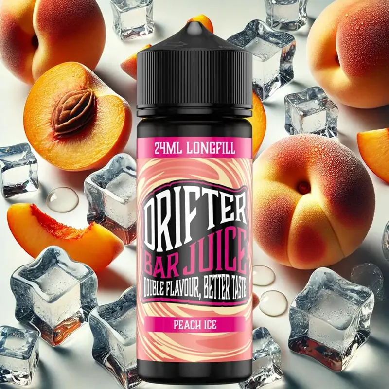 drifter bar juice peach ice flavorshot 120ml
