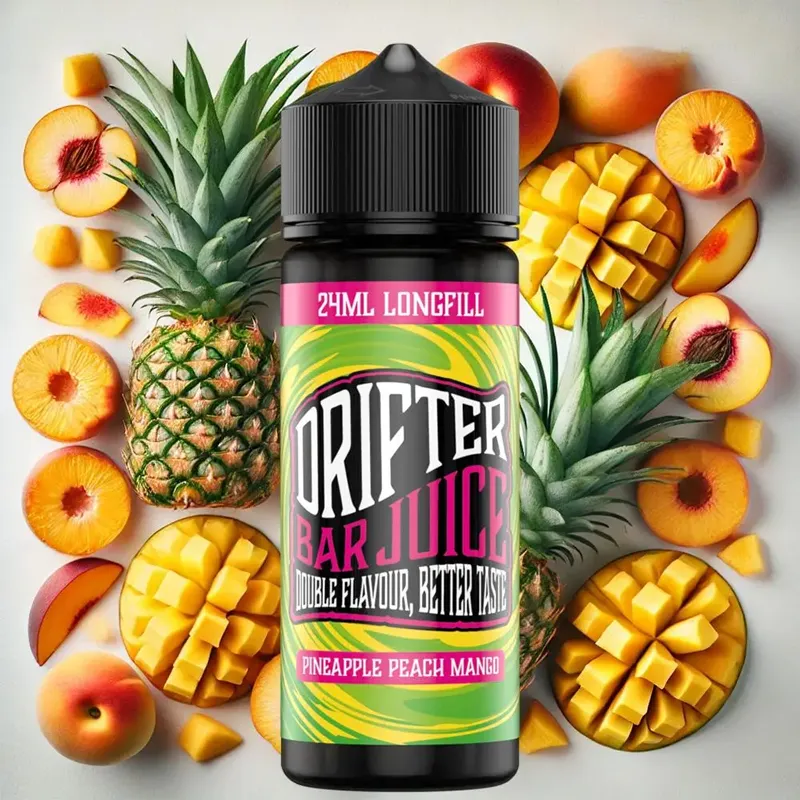 drifter bar juice pineapple peach mango flavorshot 120ml