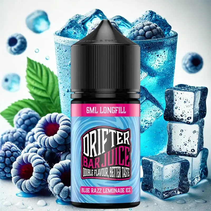 drifter bar juice blue razz lemonade ice flavorshot 30ml