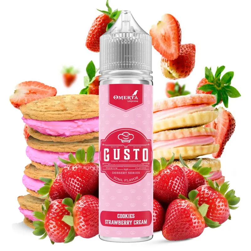 omerta gusto cookies strawberry cream flavorshot 60ml