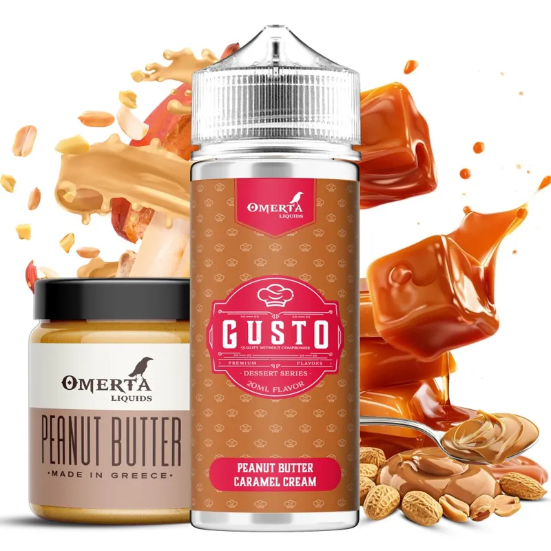 omerta gusto peanut butter caramel cream flavorshot 120ml