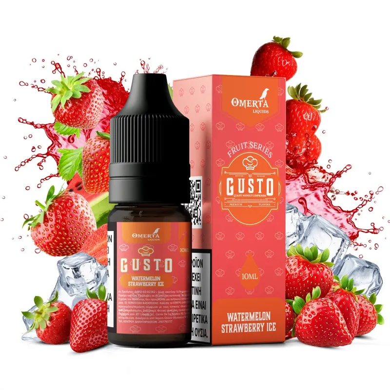 omerta gusto watermelon strawberry ice 10ml ετοιμο υγρο αναπληρωσης
