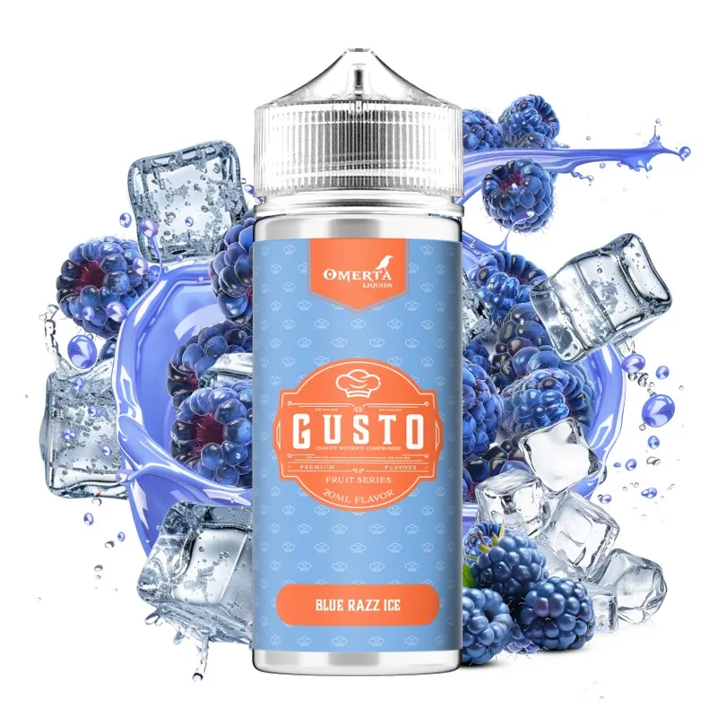 omerta gusto blue razz ice 120ml flavorshot